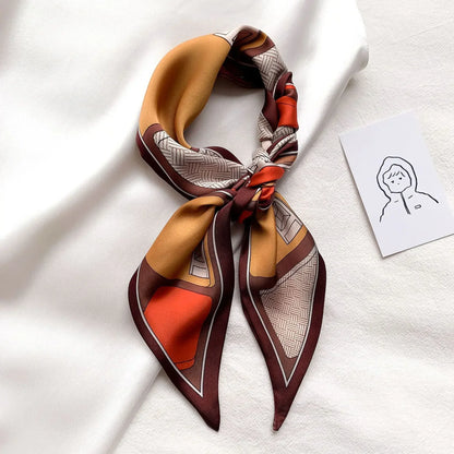 Trendy Floeiende Satijnen Zijde Haar Riem Sjaal voor Vrouwen – Stijlvolle Nekstrik, Tas Sjaal en Skinny Haarband – 2024 Collectie