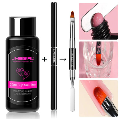 LIMEGIRL 30ml Glanzend Nageluitbreidingsgel - Kristal-Infused Acryl Poly UV Formule voor Snelle en Gemakkelijke Manicures!
