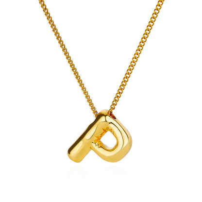 Stijlvolle Chunky Initial Hangertjes Kettingen voor Vrouwen - Gouden RVS A tot Z Bedels, Waterdichte Sieraden Perfect als Verjaardagscadeaus!