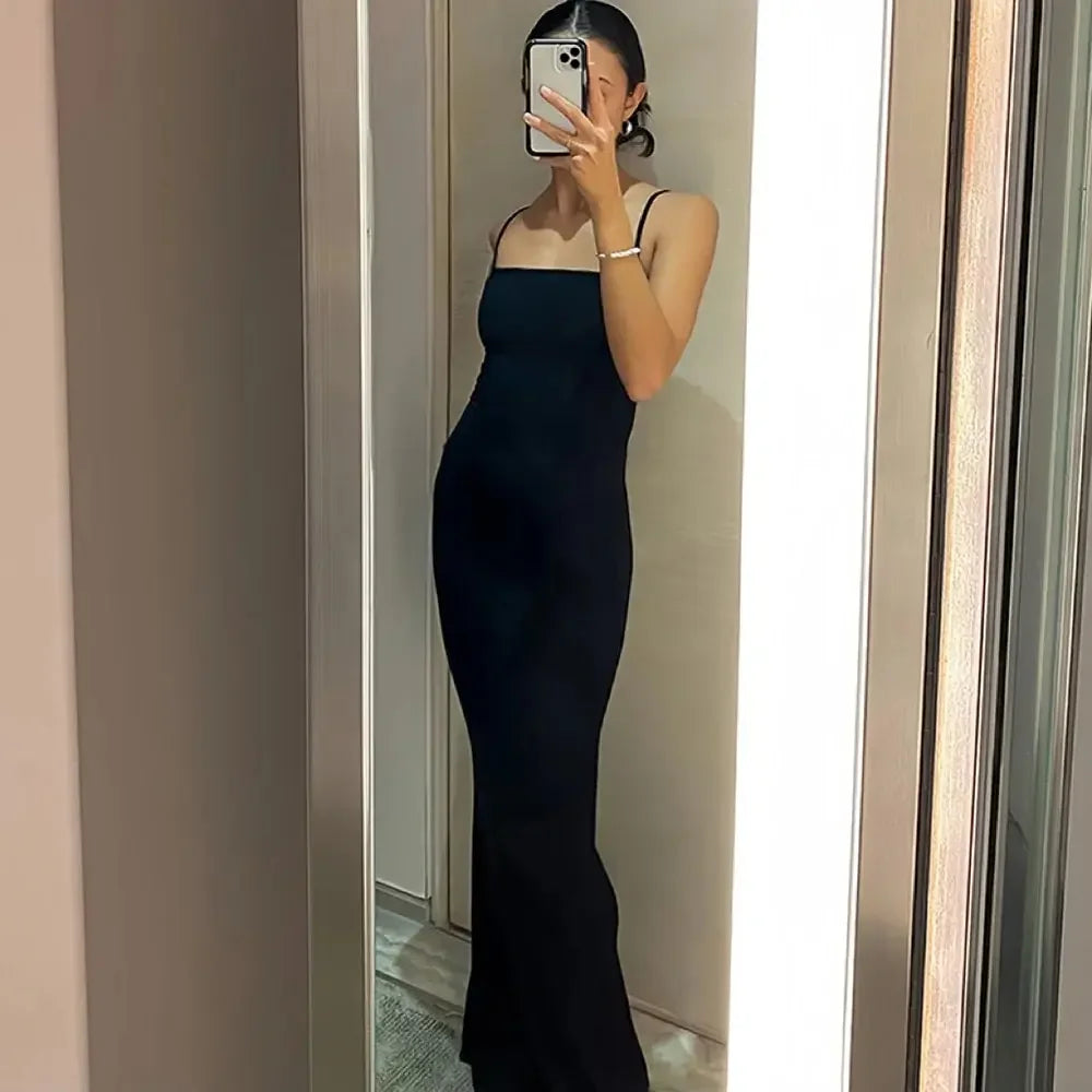 Chique Dames Mouwloze Rugloze Bodycon Maxi Jurk - Elegante Zomer Lounge Stijl voor Moeiteloze Glamour