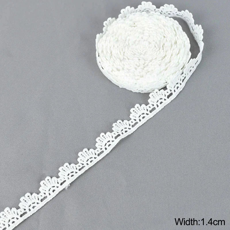 White Lace Trim Milk Silk Water Soluble Embroidery Ribbon Sewing Trim for Clothing DIY Crafts 1–4cm 5 Yards