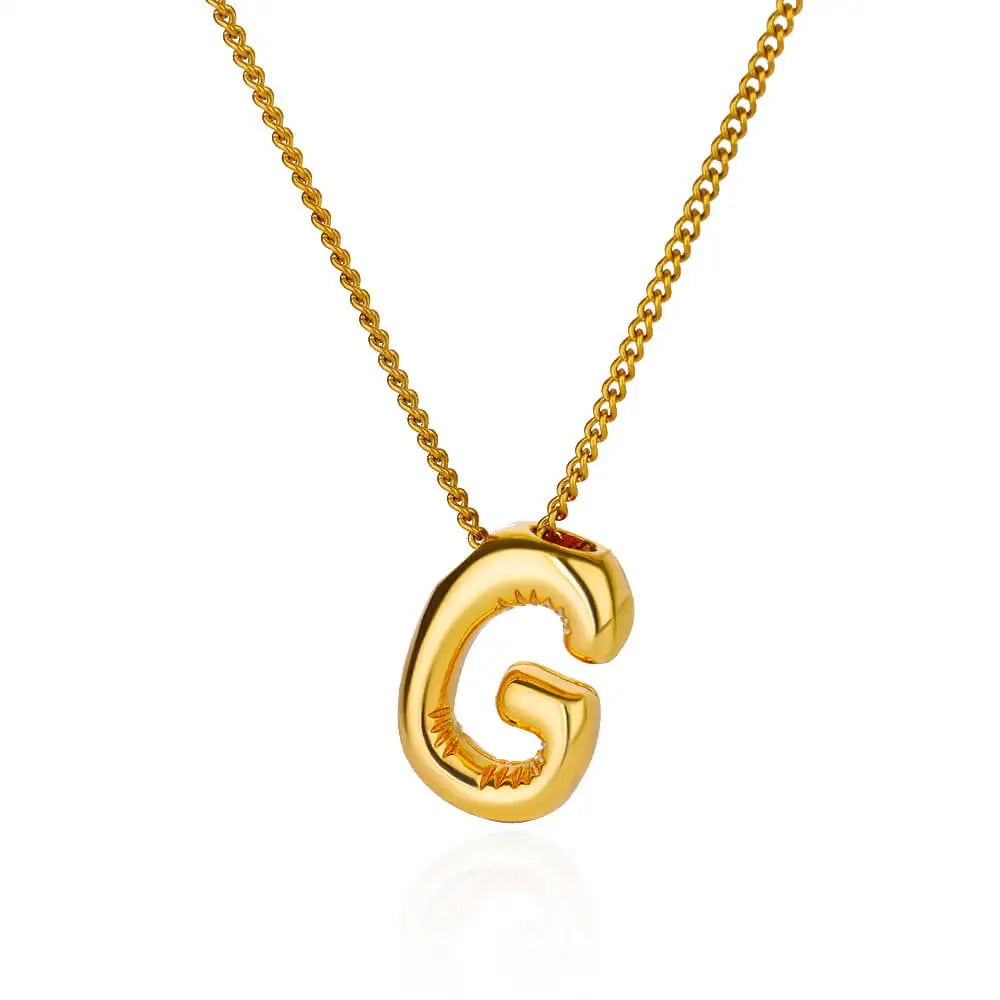 Stijlvolle Chunky Initial Hangertjes Kettingen voor Vrouwen - Gouden RVS A tot Z Bedels, Waterdichte Sieraden Perfect als Verjaardagscadeaus!