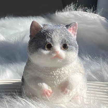 Schattige Jumbo Kitty Kat Taba Siliconen Pluche Speelgoed - Handgemaakte Squeeze Mochi voor Stressverlichting & Ontspanning - Perfect Cadeau voor Kattenliefhebbers!