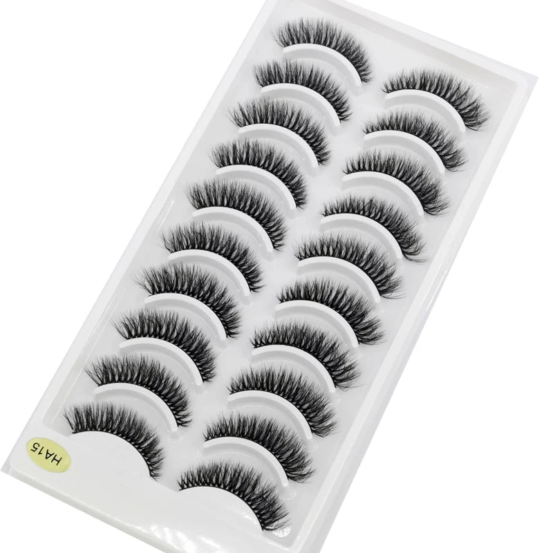 Verhoog je uitstraling met 10 paar luxe natuurlijke lange 3D nerts valse wimpers - Perfect voor make-up liefhebbers!
