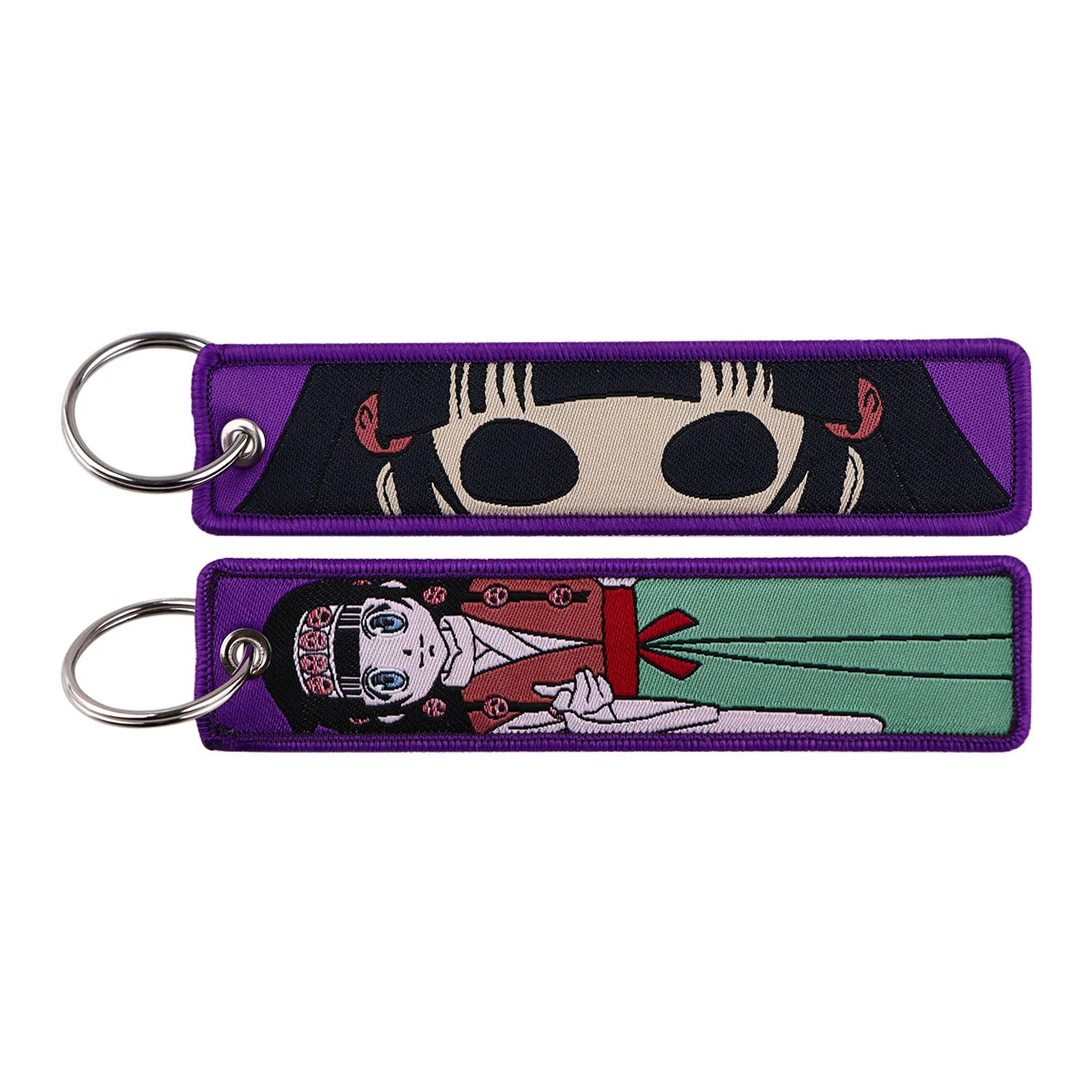 Stijlvolle Japanse Anime Geborduurde Sleutelhangers – Perfecte Sleuteltags voor Motorfietsen, Auto's en Rugzakken – Trendy Sleutelhanger Cadeaus voor Vrienden!