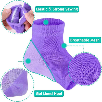Revitaliseer je voeten: Kleurige siliconen gel hiel sokken voor hydratatie en het repareren van gebarsten hielen - Perfect voor verlichting van hielspoor!