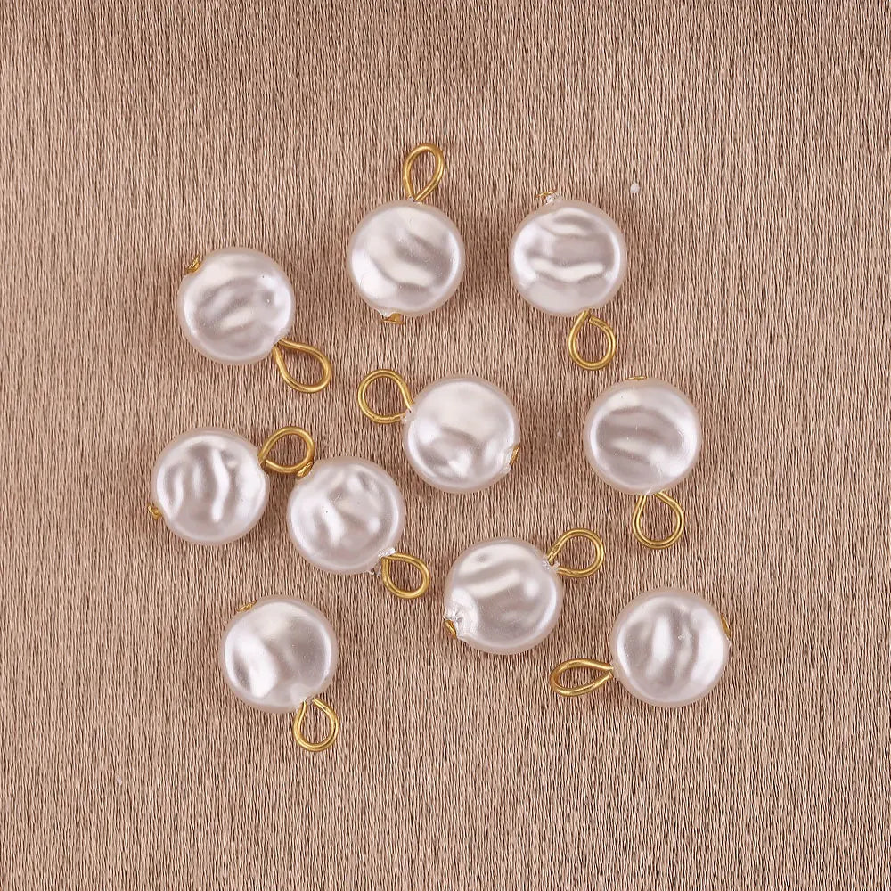 Imitation Pearl Charms for Jewelry Making Heart Round Pendants DIY Earrings Necklaces Craft Supplies