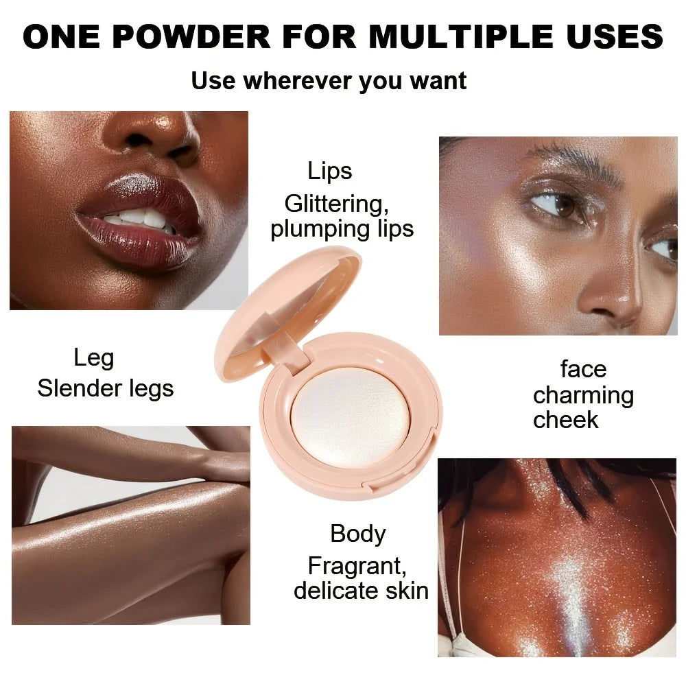 Stralende Glow Highlighter Palette, Luminous Pearl Shimmer Finish, Zijdeachtige Gebakken Poeder voor een Natuurlijke Glans