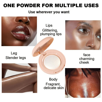 Stralende Glow Highlighter Palette, Luminous Pearl Shimmer Finish, Zijdeachtige Gebakken Poeder voor een Natuurlijke Glans