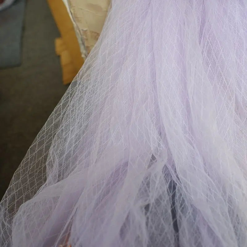 Thin Tulle Veil Fabric 150cm Wide Grid Mesh Lace with Gold Silver Thread for Sewing DIY Dress Decoration