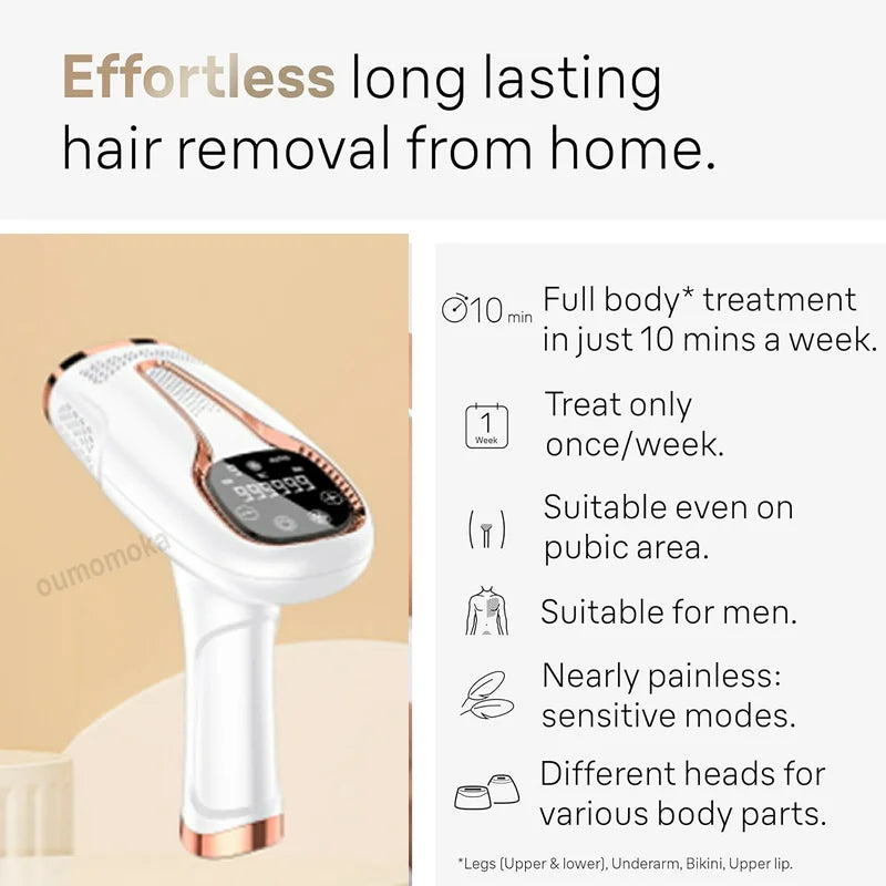 Revolutionair IPL Laser Haarverwijderingsapparaat – Dubbel-functionele Haarsnijder & Vibrerende Scheerapparaat voor Mannen en Vrouwen, Perfect voor Gezichtshaarverwijdering!