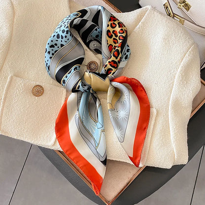 Chique 2023 Zijden Nek Sjaal met Elegante Paardenprint voor Vrouwen - Veelzijdige Vierkante Haarwraps, Foulards en Bandana Opties