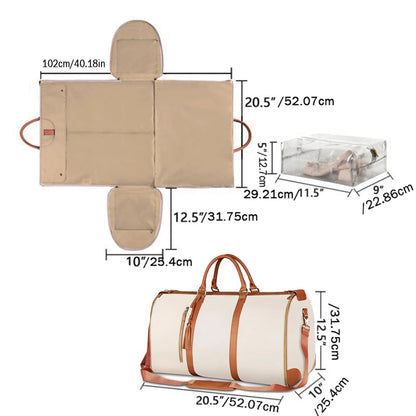 Stylish and Spacious Foldable Women's Travel Duffel Bag - Perfect for Business and Leisure with Durable PU Leather Design