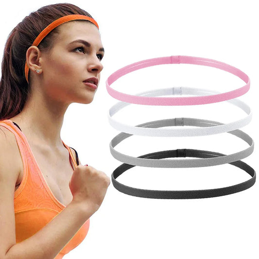 Tendenset van elastische haarbanden voor mannen en vrouwen, perfect voor yoga, training en sportactiviteiten - 4 stukjes zweetbestendig en anti-geur!