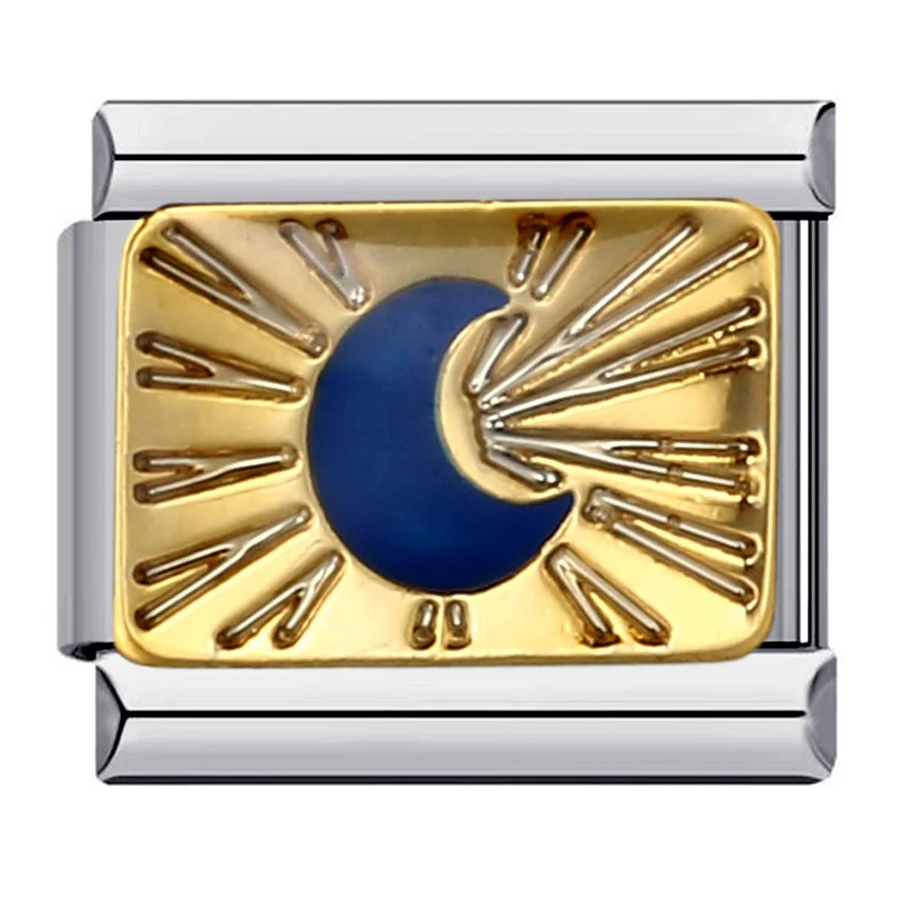 Italian Charm Evil Eye Link 9mm Stainless Steel Devil Eye Y2K Bracelet Jewelry Making Supply