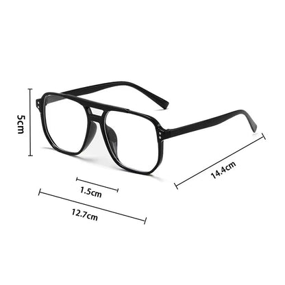 Chic Vintage Unisex Grote Vierkante Zonnebril - Stijlvolle Designer Zonnebrillen met UV400 Bescherming voor Mannen en Vrouwen - Slanke Zwarte Lenzen