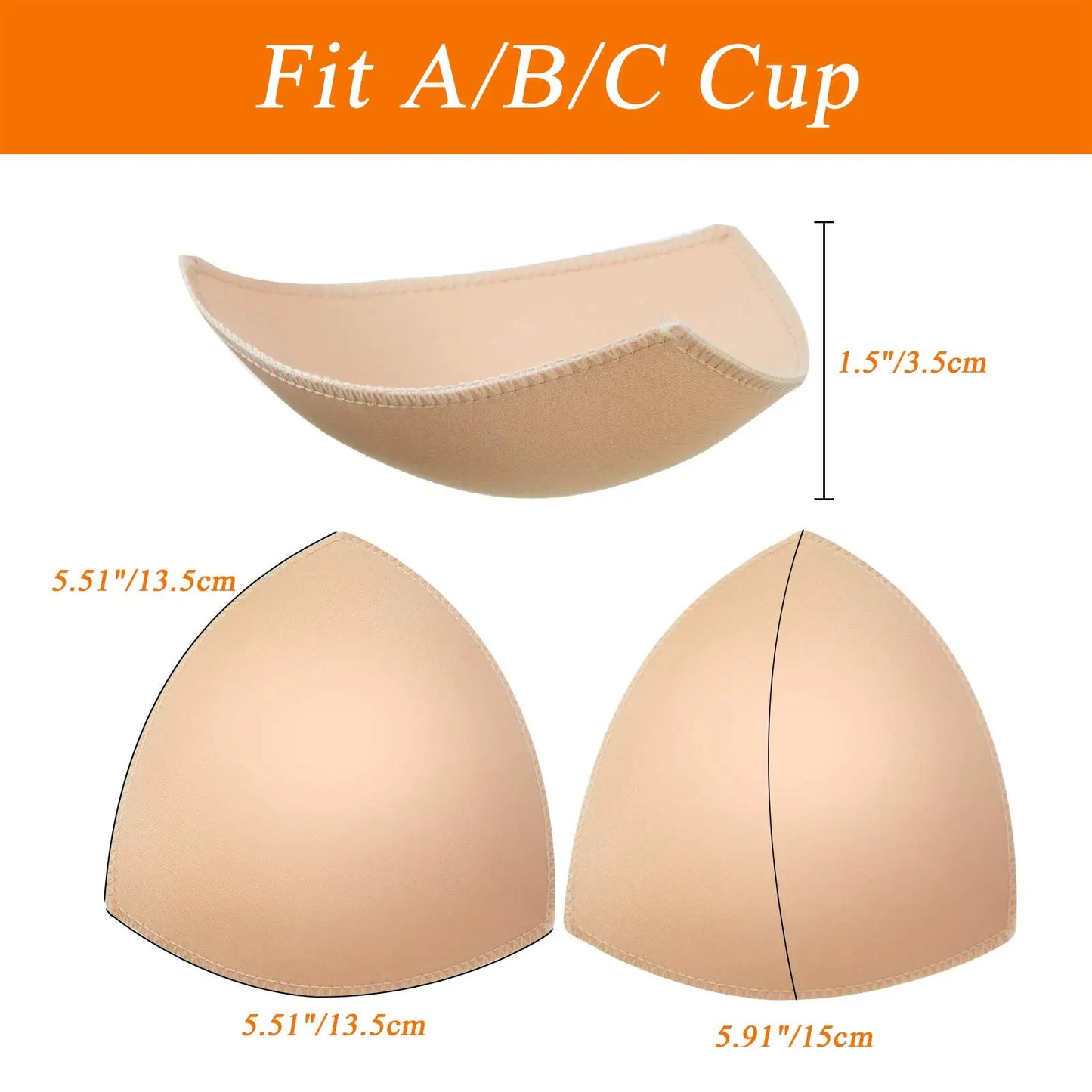 Driehoekige Push-up BH Pads – Onzichtbare Inlegstukken voor Bikini’s & Badpakken