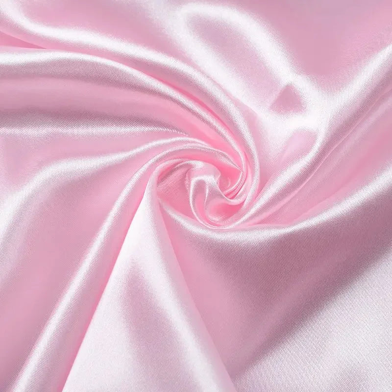 Satin Imitation Silk Fabric 150cm Wide Polyester Lining Cloth for Dresses Decor DIY Sewing by Meter