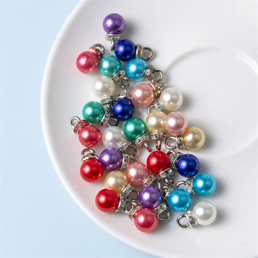 20pcs Mini Colorful Imitation Pearl Charms for Jewelry Making