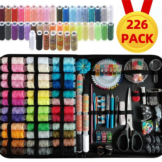 Kit de couture complet 226 pièces fils aiguilles accessoires broderie DIY débutant professionnel