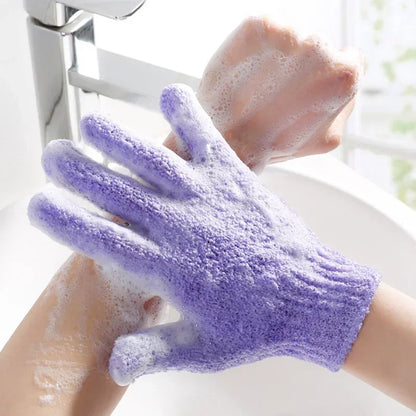 Verwen uzelf in luxe: Zachte exfoliërende badhandschoenen en rugschrobber set voor een verfrissende douche-ervaring thuis of in het hotel