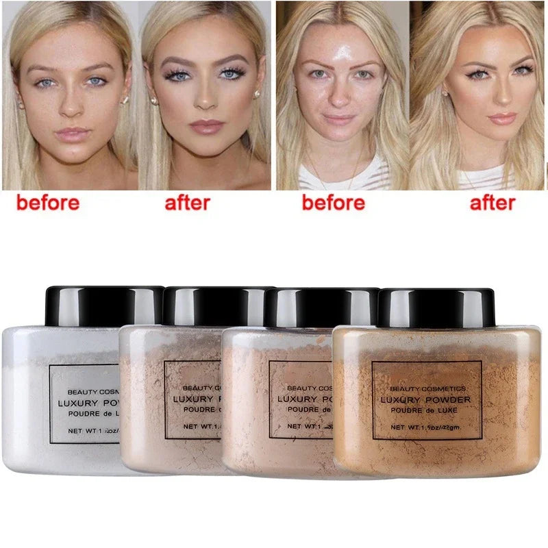 Banana Luxe Gezichtsfoundation Poeder voor Vrouwen - Authentiek Olie-Controle Los Poeder voor Perfecte Make-up Aanbreng