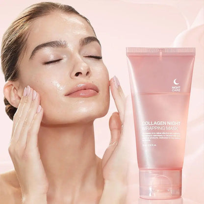 Revitaliserend Gehydrolyseerd Collageen Nacht Peel-Off Masker - Hydraterende en Verstevigende Behandeling voor Verbeterde Elasticiteit, Vermindert Verslapping en Doofheid