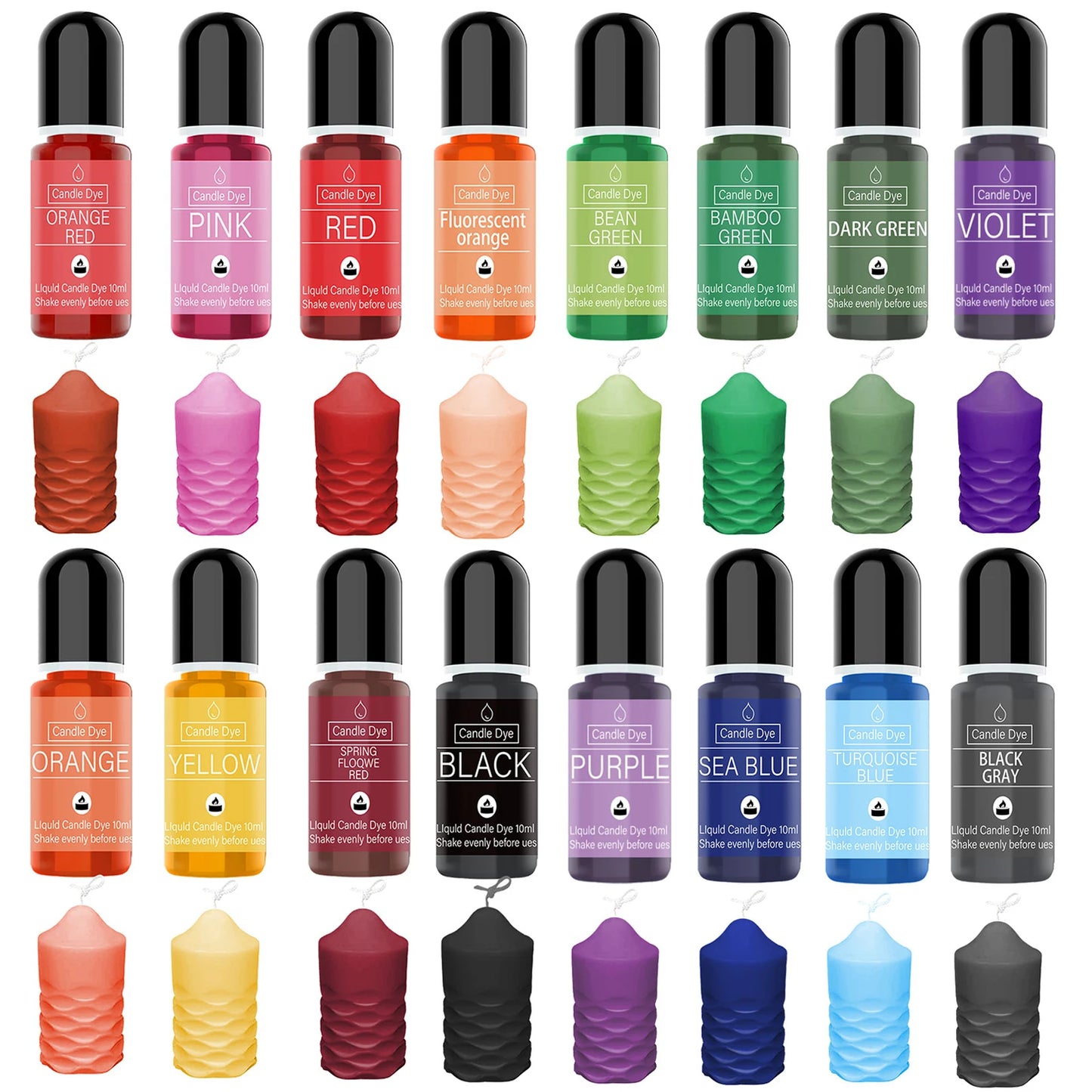 Liquid Candle Dye Set | Concentrated Color Pigments for Candle Making | Wax Dye for Soy & Beeswax Candles