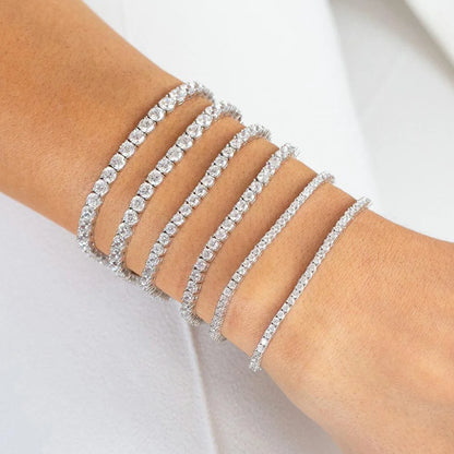 Trendy Vrouwen Tennisarmband met AAA+ Cubic Zirconia - Stijlvolle Zilveren Kristallen Ketting voor Tieners en Bruiloften - H086