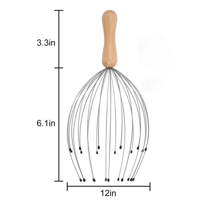 Ultieme Octopus Hoofd Massager met 24 Zachte Vingers voor Scalp Ontspanning en Haarverzorging