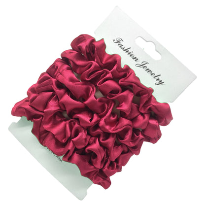 Charmante Satijnen Haarelastiekjes Set - 6 of 5 Stuks Schattige Paardenstaart Accessoires in Zwart voor Stijlvolle Vrouwen