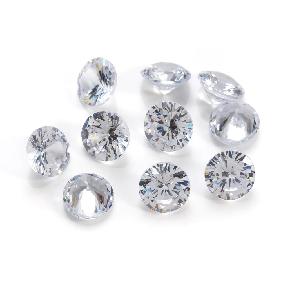 50 Pieces of 4-10mm Round Pointback Rhinestones Crystal Glue On Zirconia Stones for Jewelry Making Nail Art Garment Decoration