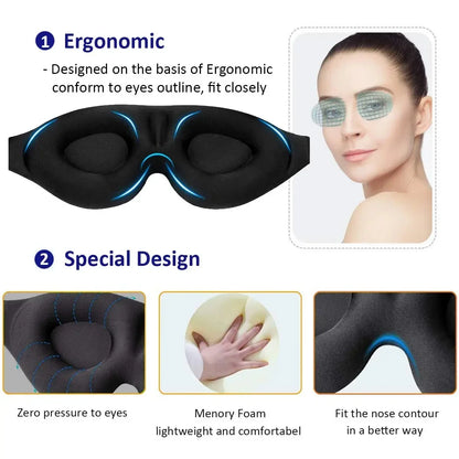 3D Gecontourde Slaap Oogmasker - Ultieme Lichtblokkerende Ontspanning voor Mannen en Vrouwen