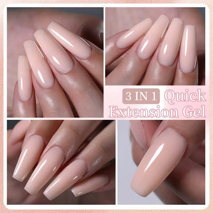 LILYCUTE 7ML Snelle-Extensions Nagelgel - Semi-permanente Acryl Kristalwit & Helder Nude Nagellak voor Prachtige UV Opbouw