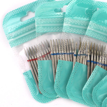 Ultimate 10-delige Diamanten Vijl Bit Set voor Perfecte Manicure & Pedicure met Elektrische Machine - Inclusief Borstel en Freesgereedschap