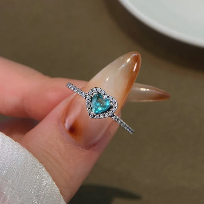 Prachtige Zirkoon Hart Ring voor Vrouwen - Verlovings- en Trouwring Luxe Sieraden in Echt 925 Sterling Zilver