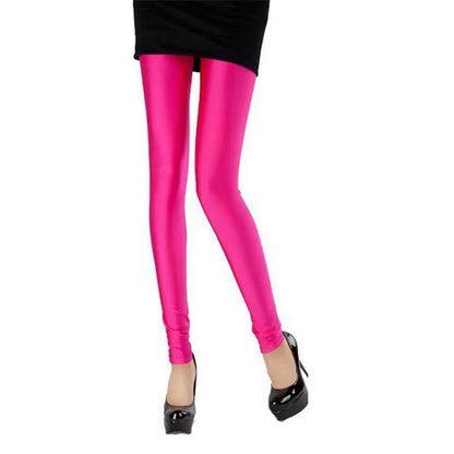 Levende Lente Effen Neon Legging voor Vrouwen - Hoge Rek en Comfortabele Pasvorm voor Elke Meisje!
