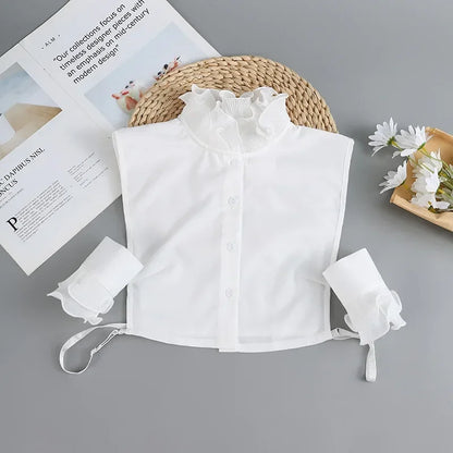 Chic 2024 Voorzijde Strik Witte Afneembare Kant Kraag voor Dames – Vintage Stijl Blouse Accessoire voor een Modebewuste Uiterlijk