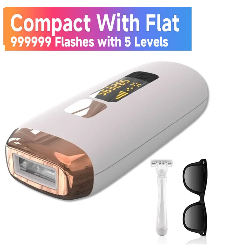 Revolutionair IPL Laser Haarverwijderingsapparaat – Dubbel-functionele Haarsnijder & Vibrerende Scheerapparaat voor Mannen en Vrouwen, Perfect voor Gezichtshaarverwijdering!