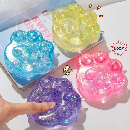 Levendige Kattenpoot Anti-Stress Speelgoed voor Kinderen - Zachte TPR Trage Terugslag Sequins voor Ultieme Stressverlichting en Leuk Knijpactie!