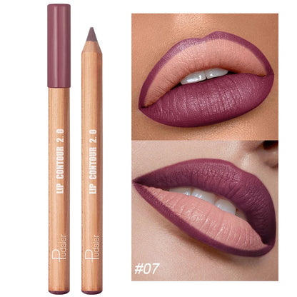 Matte Nude Bruine Lippenpotlood - Waterdicht & Gemakkelijk aan te Brengen, Niet-Plakkerig Lippen Contour Gereedschap voor Perfecte Lippen