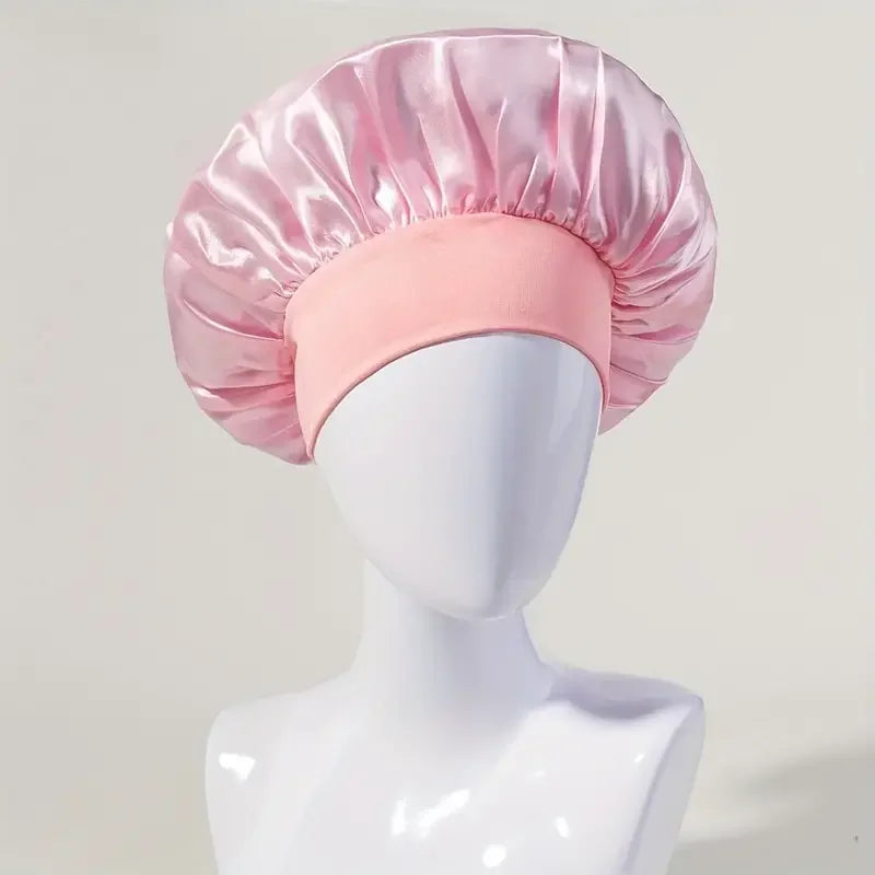 Satin Bonnet Silk Hair Bonnet Sleeping Sleep Bonnets Large Wide Soft Band for Curly Hair Braids Women's Night Cap for Hair Care