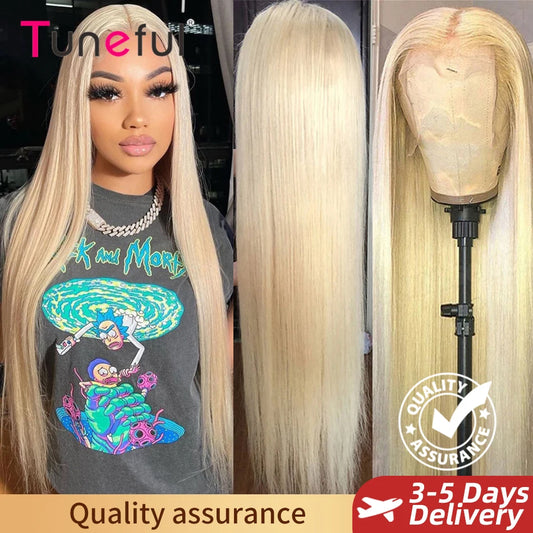 Luxe 13x6 HD Transparante 613 Blonde Lace Frontal Pruik - Braziliaanse Rechte Bob voor Moeiteloze Stijl en Elegantie!