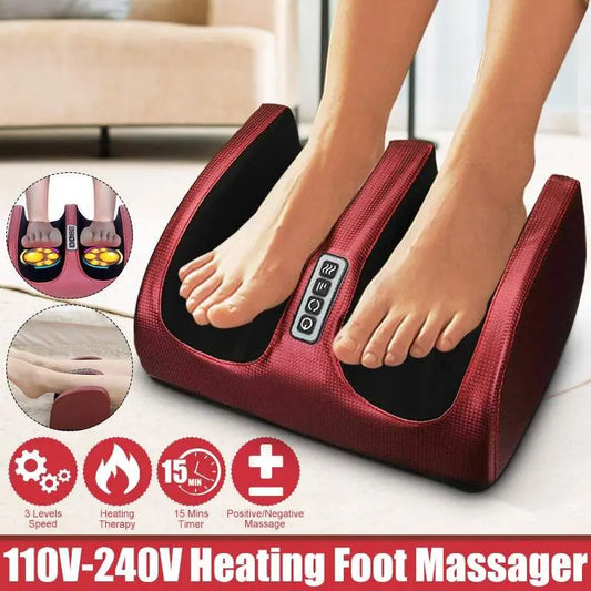 Verwen jezelf: Elektrische Voetmassager met Verwarmtherapie, Shiatsu Kneedrollers en Hete Compressie voor Ultieme Spierontspanning en Pijnverlichting