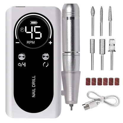 Ultieme Draagbare Elektrische Vijl met Weergave - Professionele Nagelgrinder en Accessoireset voor Perfecte Nagels!