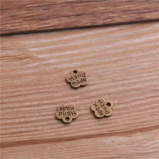 100pcs Handmade Flower Charms 8mm Antique Silver Bronze Spacer Beads Jewelry Making Supplies