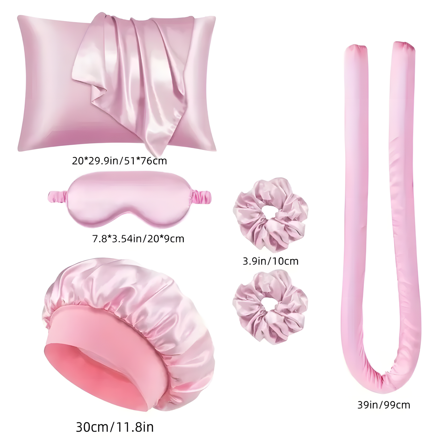 Luxury Satin Heatless Curling Set ✨ Includes Satin Curling Rod, Scrunchies, Pillowcase, Bonnet & Sleep Mask
