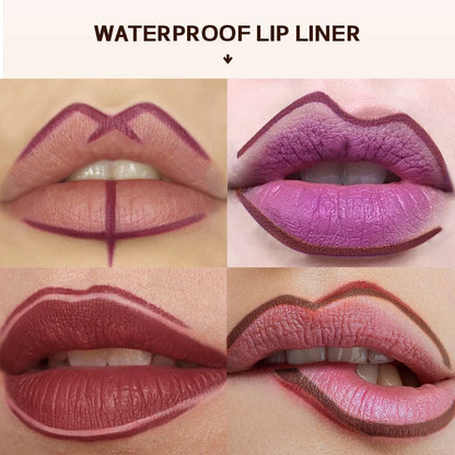 Matte Nude Bruine Lippenpotlood - Waterdicht & Gemakkelijk aan te Brengen, Niet-Plakkerig Lippen Contour Gereedschap voor Perfecte Lippen