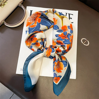 Chic Satijnen Zijden Geruite Sjaal voor Vrouwen - Elegante Hals- en Haarband, Perfect voor Werk en Mode in 2021 - Stijlvolle Hijab en Foulard Accessoire