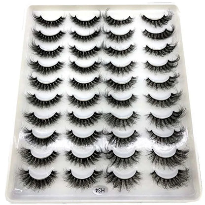 2023 Premium 20 Pairs Natuurlijke Lange 3D Minks Valse Wimpers Makeup Kit - Prachtig Gecontroleerde Mink Wimper Extensies voor Verbluffende Ogen!